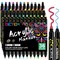36 Colors Dual Tip Acrylic Paint Pens Markers, Premium Acrylic Paint Pens for Wood, Canvas, Stone, Rock Painting, Glass, Ceramic Surfaces, DIY Crafts Making Art Supplies